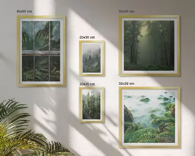 Galeria de quadros para parede com paisagens verdes, florestas e vegetação