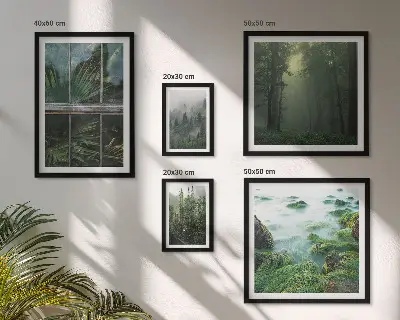 Galeria de quadros para parede com paisagens verdes, florestas e vegetação