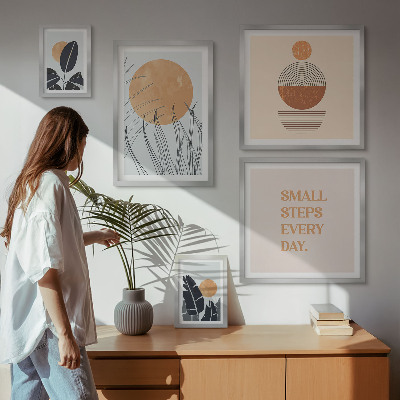 Conjunto de 5 quadros com moldura Slogans gráficos de plantas estilosos