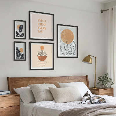 Conjunto de 5 quadros com moldura Slogans gráficos de plantas estilosos