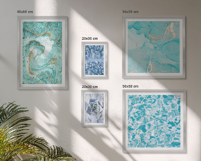 Conjunto de 5 quadros decorativos Elegantes detalhes em azul turquesa