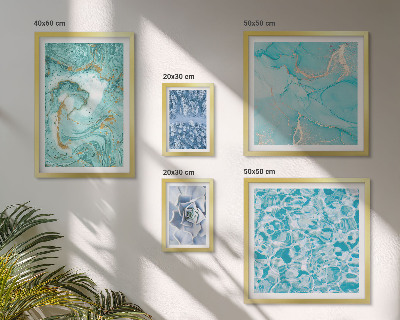 Conjunto de 5 quadros decorativos Elegantes detalhes em azul turquesa