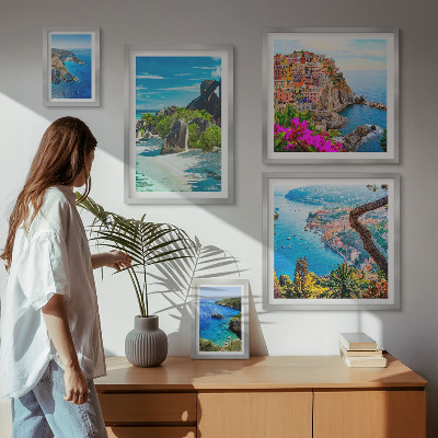 Galeria de parede vistas da paisagem litorânea