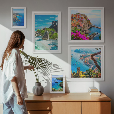 Galeria de parede vistas da paisagem litorânea