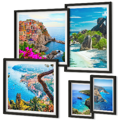 Galeria de parede vistas da paisagem litorânea