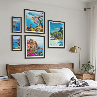 Galeria de parede vistas da paisagem litorânea