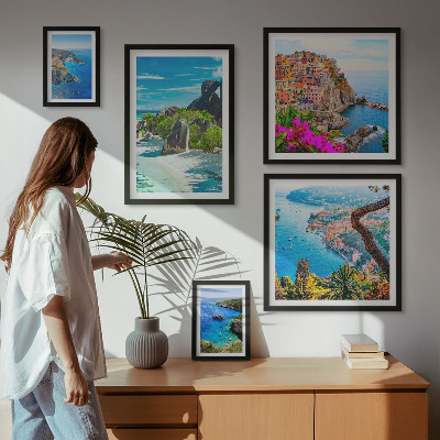 Galeria de parede vistas da paisagem litorânea