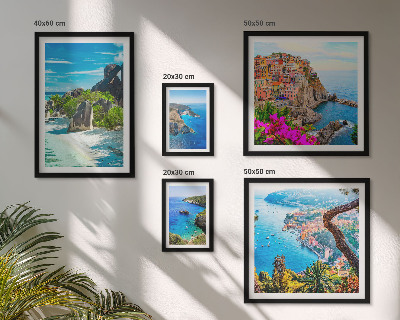 Galeria de parede vistas da paisagem litorânea