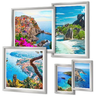 Galeria de parede vistas da paisagem litorânea