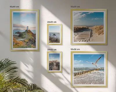 Galeria de quadros para parede com temática de faróis e praias à beira-mar