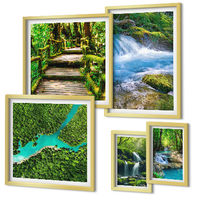 Galeria de parede Oásis verdes de paz na floresta