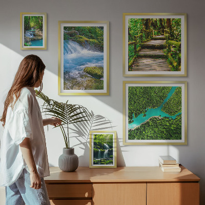 Galeria de parede Oásis verdes de paz na floresta