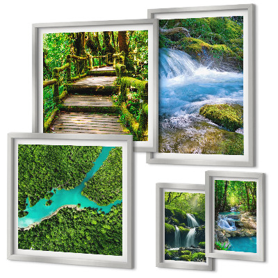 Galeria de parede Oásis verdes de paz na floresta