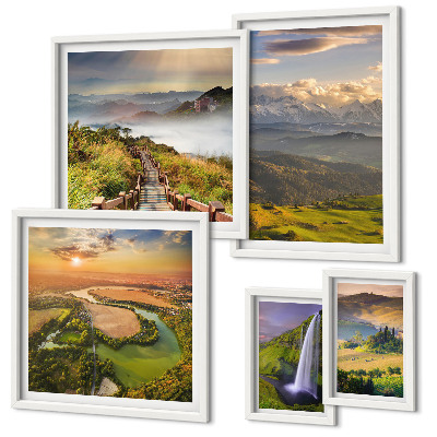 Galeria de parede paisagens montanhosas cachoeiras