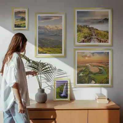 Galeria de parede paisagens de montanhas e cachoeiras
