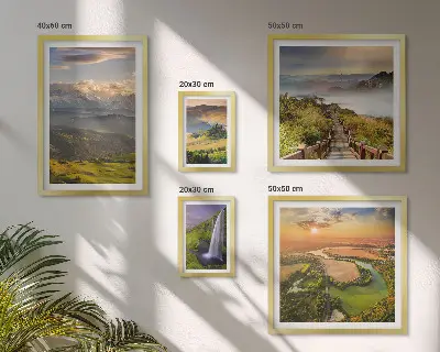 Galeria de parede paisagens de montanhas e cachoeiras