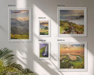 Galeria de parede paisagens de montanhas e cachoeiras