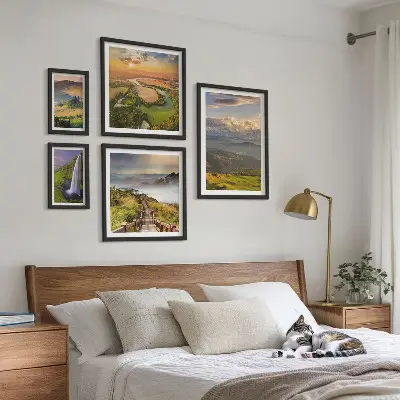 Galeria de parede paisagens de montanhas e cachoeiras