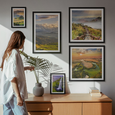 Galeria de parede paisagens montanhosas cachoeiras
