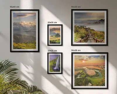 Galeria de parede paisagens de montanhas e cachoeiras