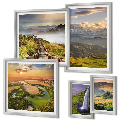 Galeria de parede paisagens de montanhas e cachoeiras