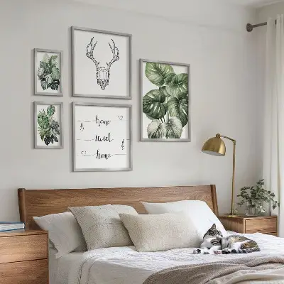 Galeria de quadros para parede motivos de plantas com elementos da natureza