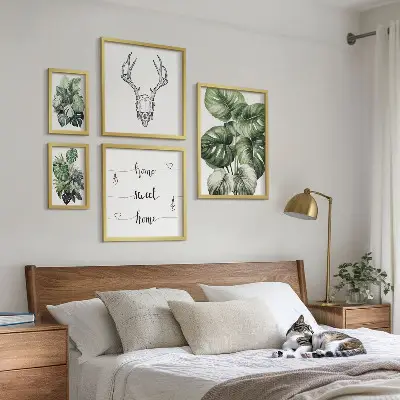 Galeria de quadros para parede motivos de plantas com elementos da natureza