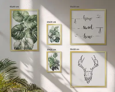 Galeria de quadros para parede motivos de plantas com elementos da natureza