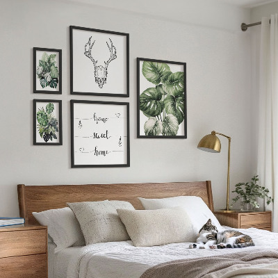 Parede galeria de quadros Motivos de plantas com elementos da natureza em casa