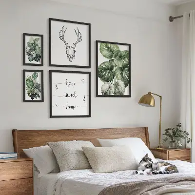 Galeria de quadros para parede motivos de plantas com elementos da natureza