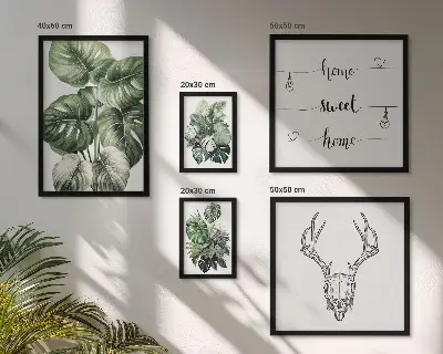Galeria de quadros para parede motivos de plantas com elementos da natureza