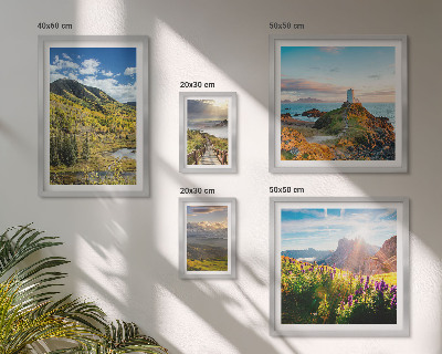 Conjunto de 5 quadros decorativos paisagens montanhosas natureza