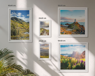 Conjunto de 5 quadros decorativos paisagens montanhosas natureza