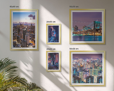 Galeria de parede Paisagens noturnas da cidade iluminadas por luzes de néon