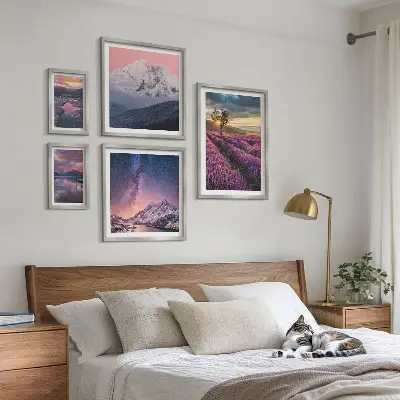 Galeria de quadros para parede paisagens naturais de montanhas com lavanda
