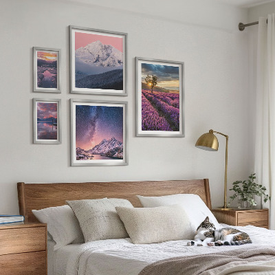 Parede galeria de quadros Paisagens naturais de montanhas de lavanda