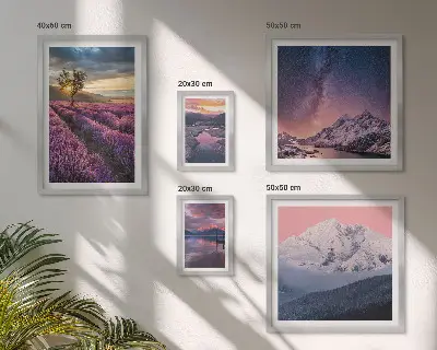 Galeria de quadros para parede paisagens naturais de montanhas com lavanda