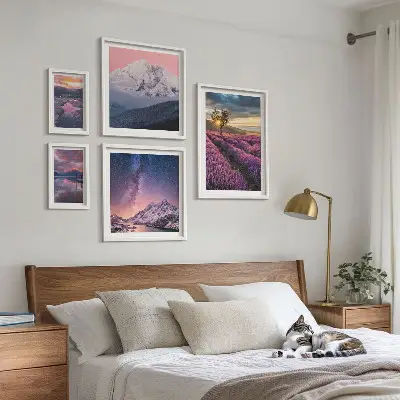 Galeria de quadros para parede paisagens naturais de montanhas com lavanda