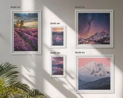 Galeria de quadros para parede paisagens naturais de montanhas com lavanda