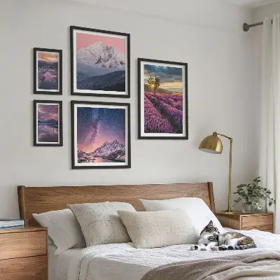 Galeria de quadros para parede paisagens naturais de montanhas com lavanda