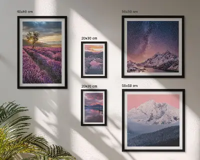 Galeria de quadros para parede paisagens naturais de montanhas com lavanda