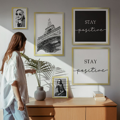 Conjunto de 5 quadros decorativos Gráficos estilosos da moda parisiense
