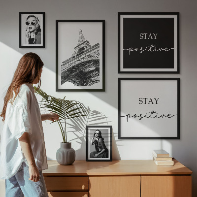 Conjunto de 5 quadros decorativos Gráficos estilosos da moda parisiense