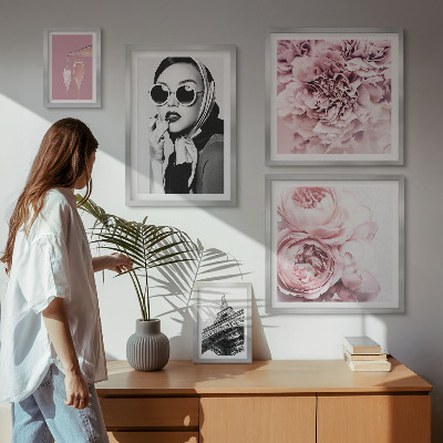 Galeria de parede Retratos elegantes de flores de rosas