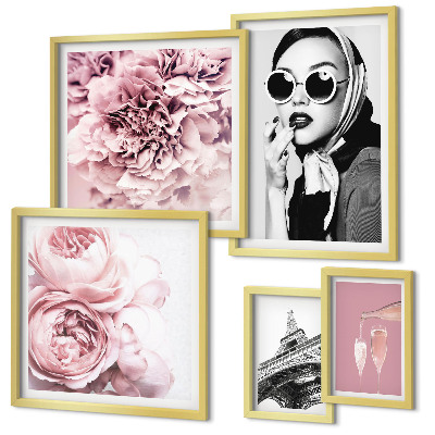 Galeria de parede Retratos elegantes de flores de rosas