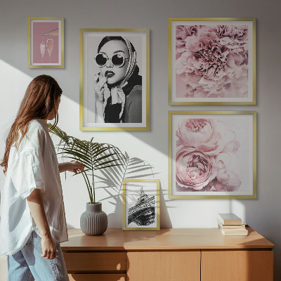 Galeria de parede Retratos elegantes de flores de rosas