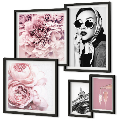 Galeria de parede Retratos elegantes de flores de rosas