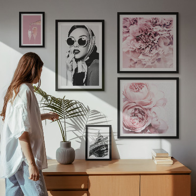 Galeria de parede Retratos elegantes de flores de rosas