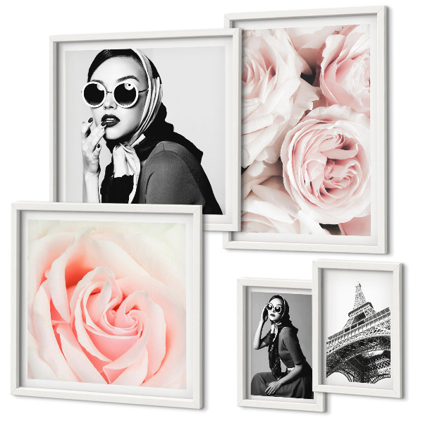 Parede galeria de quadros Retratos elegantes de rosas.
