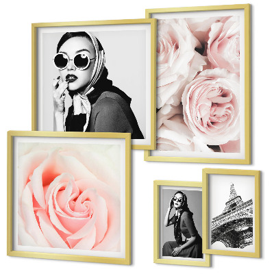 Parede galeria de quadros Retratos elegantes de rosas.